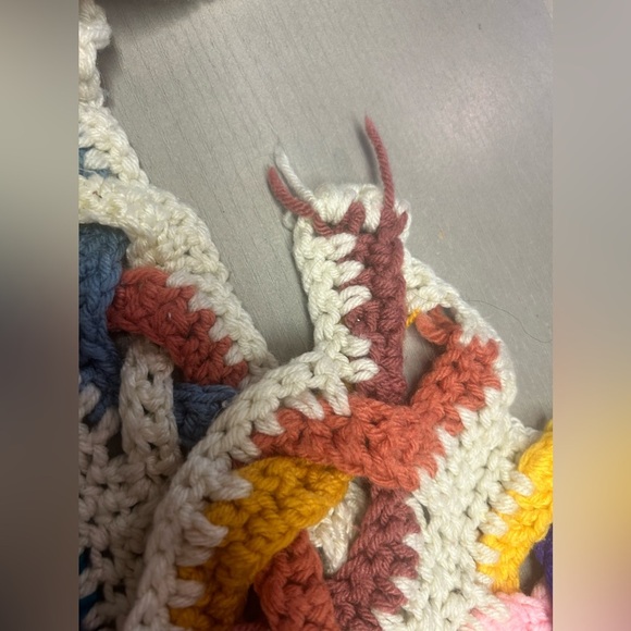 Crochet Multicolor Hand Made Bed Runner/ Foot Warmer/ Table Runner 23” X 73” - Picture 9 of 14